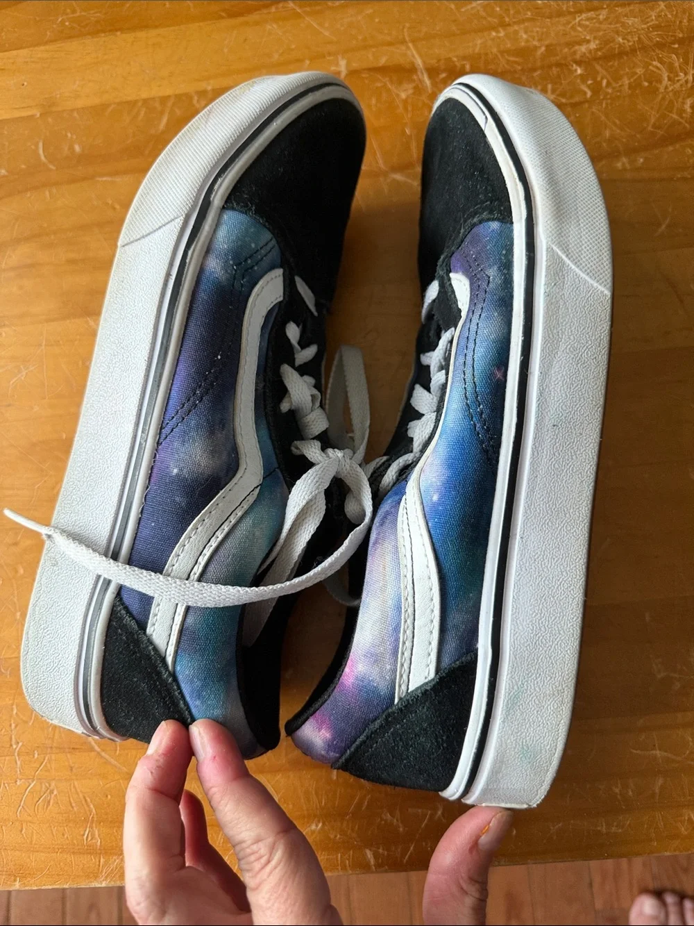Vans multicolor galaxy tie-dye low top sneakers with black accents